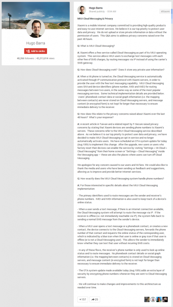 MIUI Cloud Messaging   Privacy Xiaomi is a mobile Internet company committed…