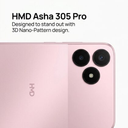 Leaked HMD Asha 305 Pro promotional image showing the phone's reported design.
