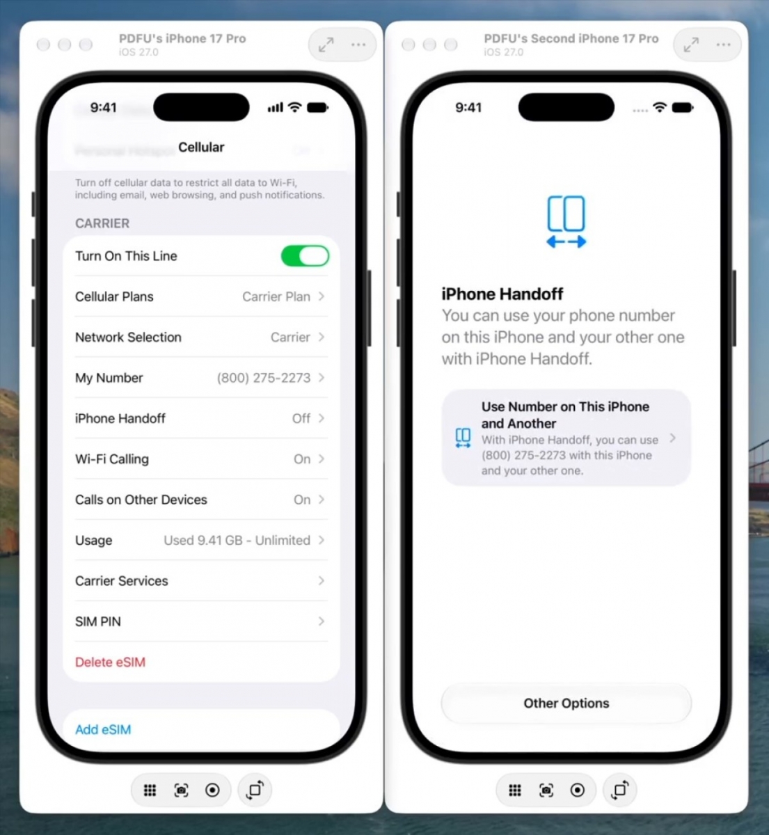 iOS 27 image accompanying the iPhone Handoff report