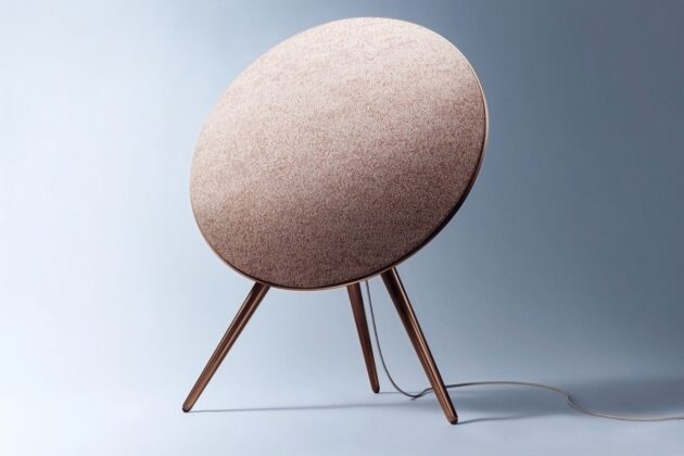 Detail of the Beosound A9 Woolscape Mineral Red front textile