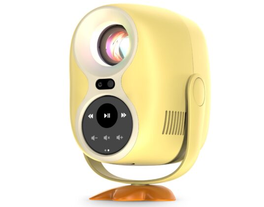 Acer C350e portable projector and detachable AI Badge
