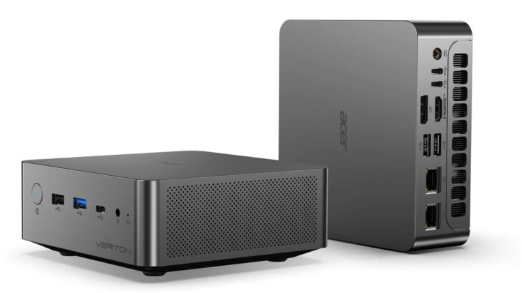 Acer Veriton RI110 AI Mini Workstation shown from the front