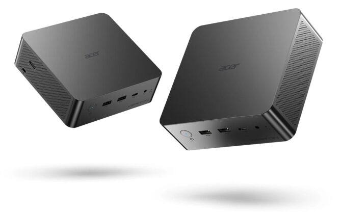 Rear connectivity on the Acer Veriton RI110 AI Mini Workstation