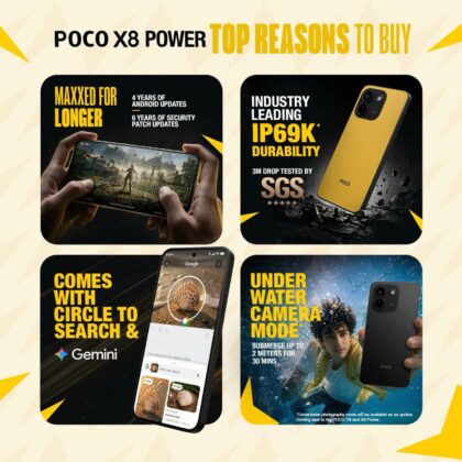 POCO X8 Power display and camera design