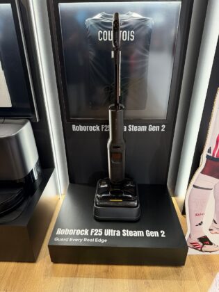 Roborock F25 Ultra Steam Gen 2 wet-and-dry upright cleaner on display