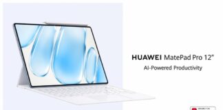 Huawei MatePad Pro 12 promotional image showing the thin tablet design