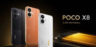 POCO X8 smartphone shown in a promotional product image
