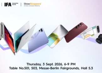 Tecno to Show 0 mm-Bezel Concept Phone, 360-Degree Laptop at IFA 2026 Promotional image for Tecno’s IFA 2026 product announcement.