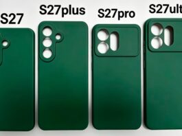 Purported protective cases for the Samsung Galaxy S27, Galaxy S27+, Galaxy S27 Pro and Galaxy S27 Ultra.