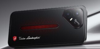 TECNO POVA 8 Pro 5G Tonino Lamborghini Limited Edition in its black-and-red design