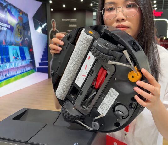 Roborock Saros 20 Flow Complete robot vacuum displayed at IFA 2026