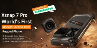 RugOne Xsnap 7 Pro rugged smartphone with its detachable magnetic action camera