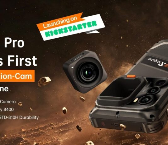 RugOne Xsnap 7 Pro rugged smartphone with its detachable magnetic action camera