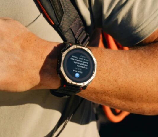 Amazfit T-Rex Dual Solar smartwatch shown from the front