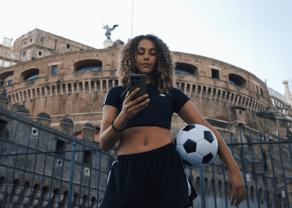 Motorola promotional visual for its football partnership