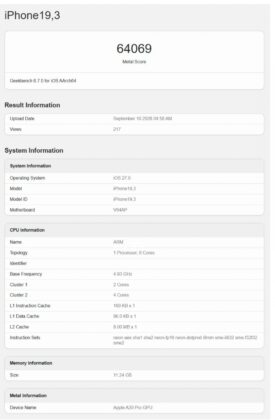 Apple A20 Pro Posts Early Single-Core and GPU Gains as Xiaomi 18 Pro Max Benchmark Appears