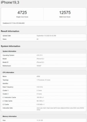 Apple A20 Pro Posts Early Single-Core and GPU Gains as Xiaomi 18 Pro Max Benchmark Appears
