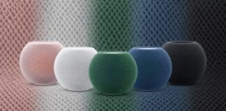 HomePod mini 2 product imagery reportedly found in Apple code, showing multiple color finishes.