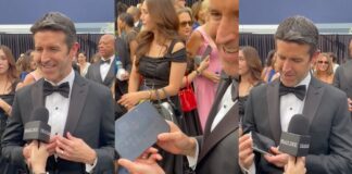 Apple CEO John Ternus displaying the iPhone Duo foldable at the Emmy Awards