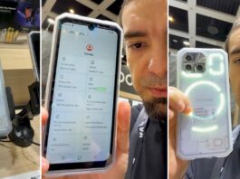 DOOGEE Blade GT Ultra rugged smartphone with its transparent rear design and LED lighting.