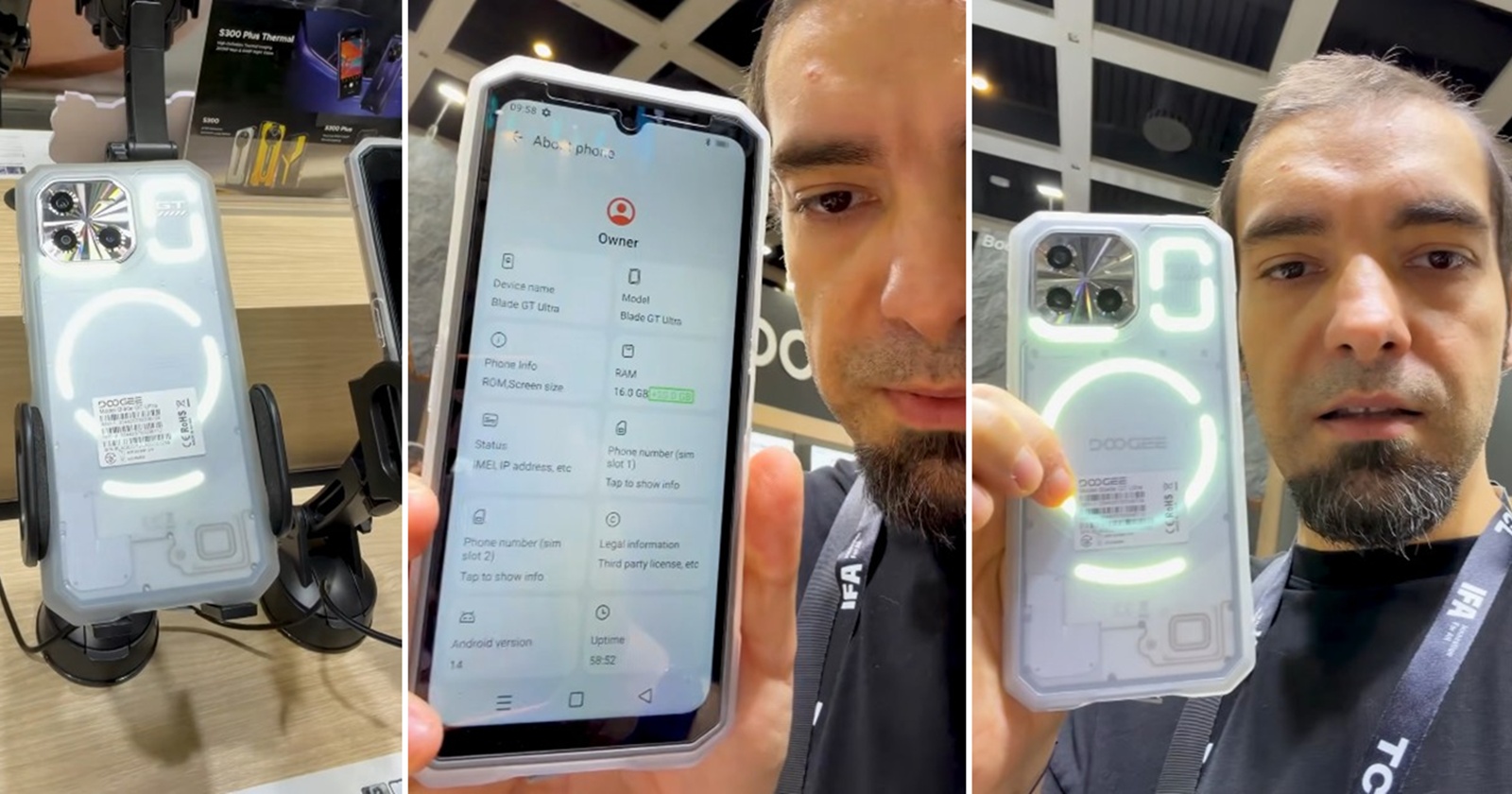doogee-blade-gt-ultra-doogee-telefoane-rugged-cover-a96584-001 DOOGEE Blade GT Ultra rugged smartphone with its transparent rear design and LED lighting.