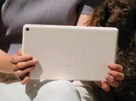Google Pixel Tablet shown against a light background