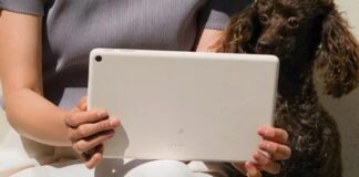 Google Pixel Tablet shown against a light background