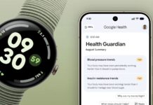 Google Pixel Watch displaying health tracking information
