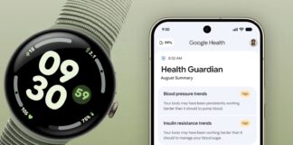 Google Pixel Watch displaying health tracking information