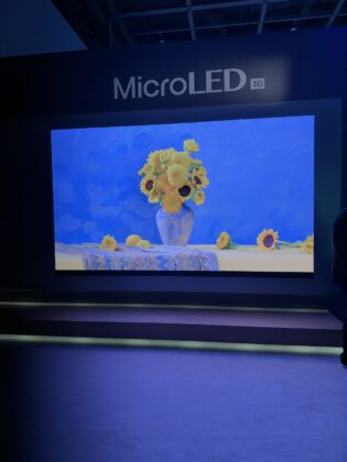 Close view of a Hisense RGB MiniLED television display