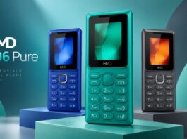 HMD 106 Pure feature phone shown from the front and rear