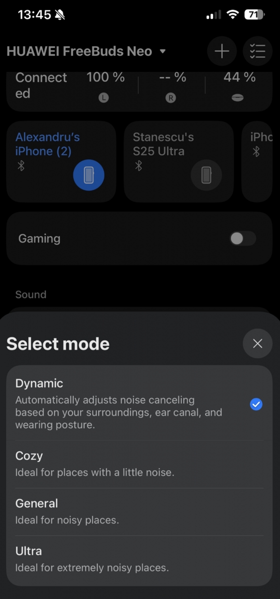 Huawei FreeBuds Neo earbuds in their case
