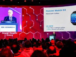 Huawei Watch D3 smartwatch with its blood pressure-monitoring strap