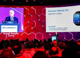 Huawei Watch D3 smartwatch with its blood pressure-monitoring strap