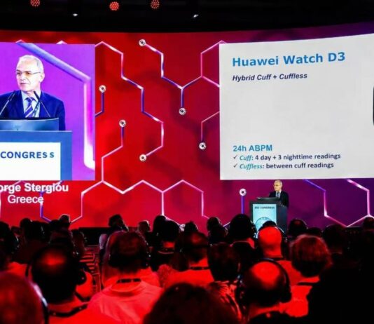 Huawei Watch D3 smartwatch with its blood pressure-monitoring strap