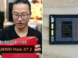 Huawei Mate XT 2 shown with its tri-fold display
