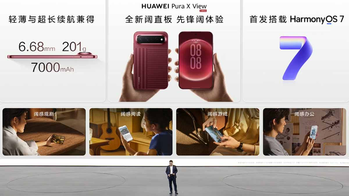 Huawei Pura X View promotional image highlighting the wide-format design