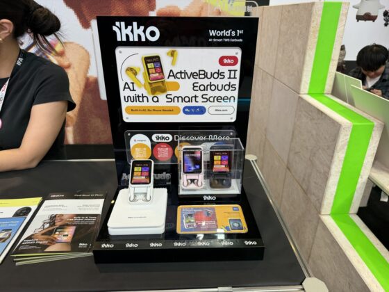 iKKO ActiveBuds AB02 wireless earbuds with their smart charging case