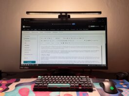 BenQ ScreenBar Halo 2 monitor light mounted above a display