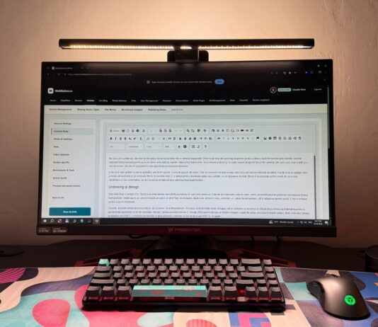BenQ ScreenBar Halo 2 monitor light mounted above a display