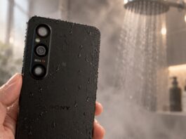 Smartphone exposed to water and steam