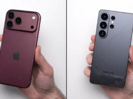 Apple iPhone 18 Pro Max and Samsung Galaxy S26 Ultra shown for a drop-test comparison