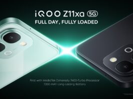 iQOO Z11xa 5G smartphone in promotional imagery