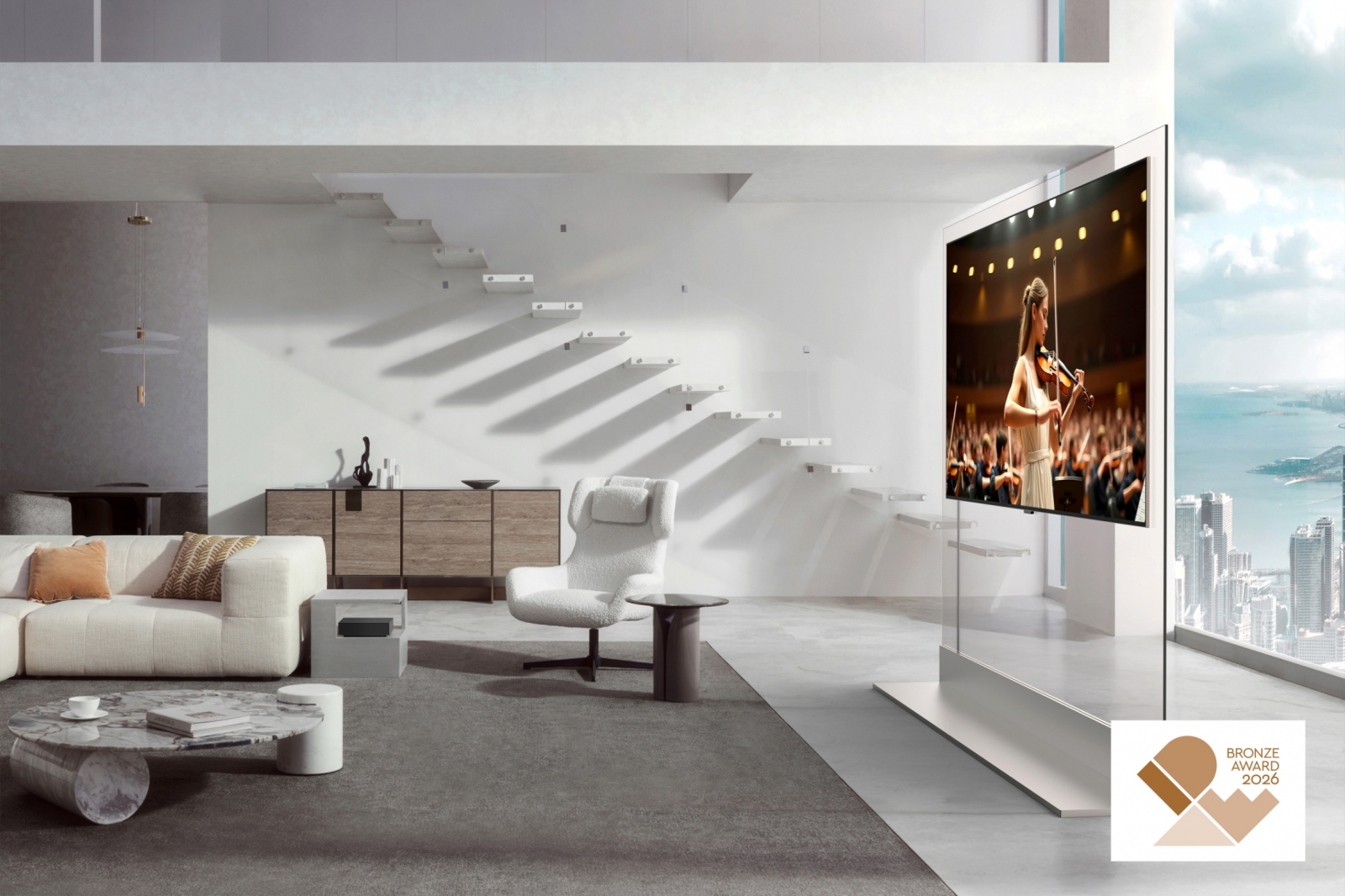LG OLED evo AI W6 Wallpaper TV, a Bronze winner at IDEA 2026.