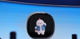 Meta Muse Charm compact wearable with a display for a digital AI avatar.