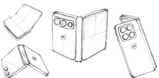Motorola teaser image showing the silhouette of the Razr Fold Wide foldable phone.