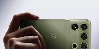 Motorola Signature 27 shown from the rear with its large quad-camera module