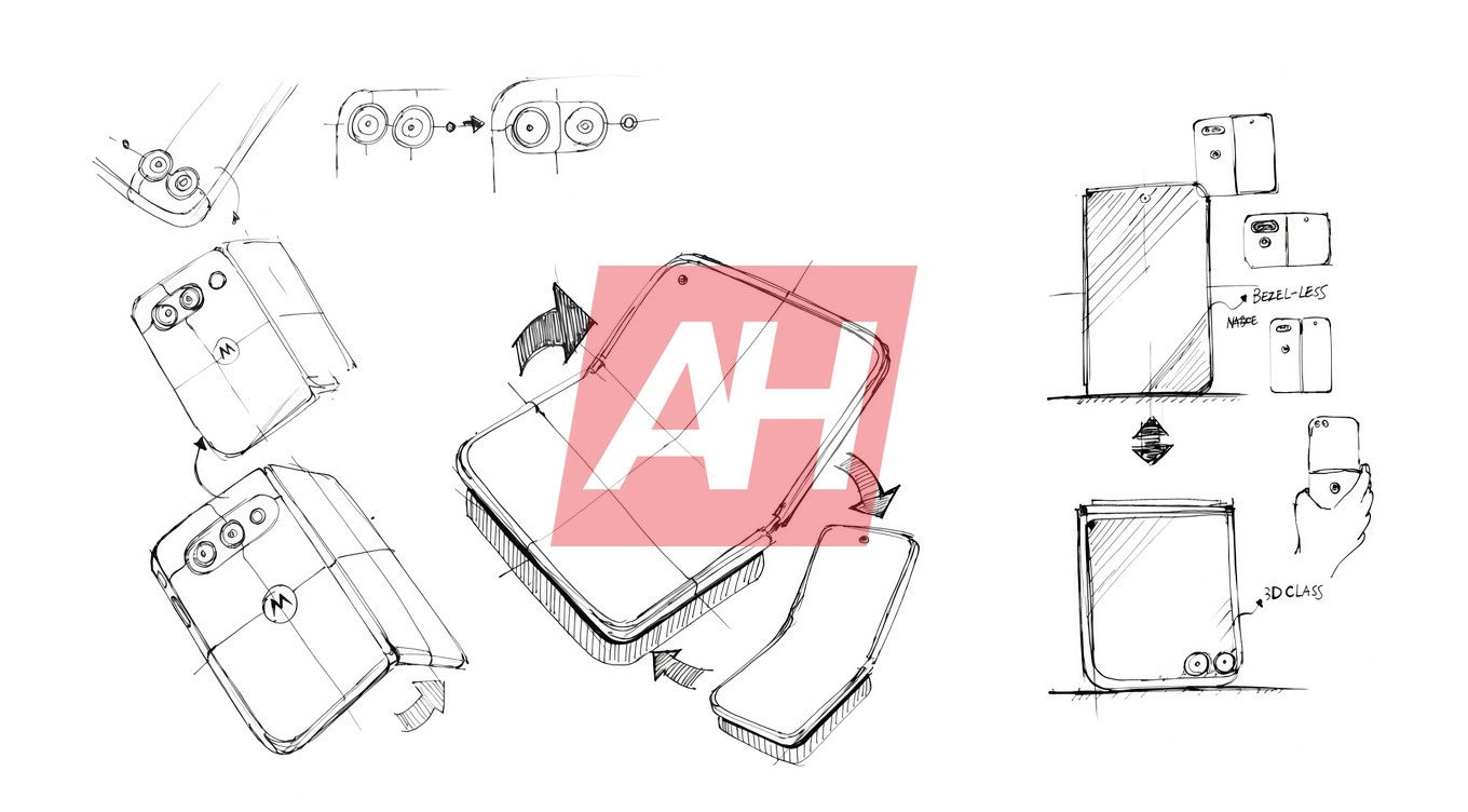 Motorola wide foldable sketch showing its broader book-style form factor