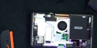 Nintendo Switch 2 console hardware shown during a teardown