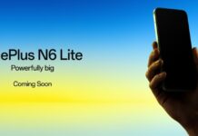 OnePlus N6 Lite teaser image showing the phone's front display